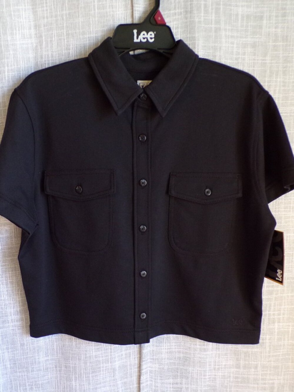NWT Lee Women's Workwear Union Black Button Down Shirt